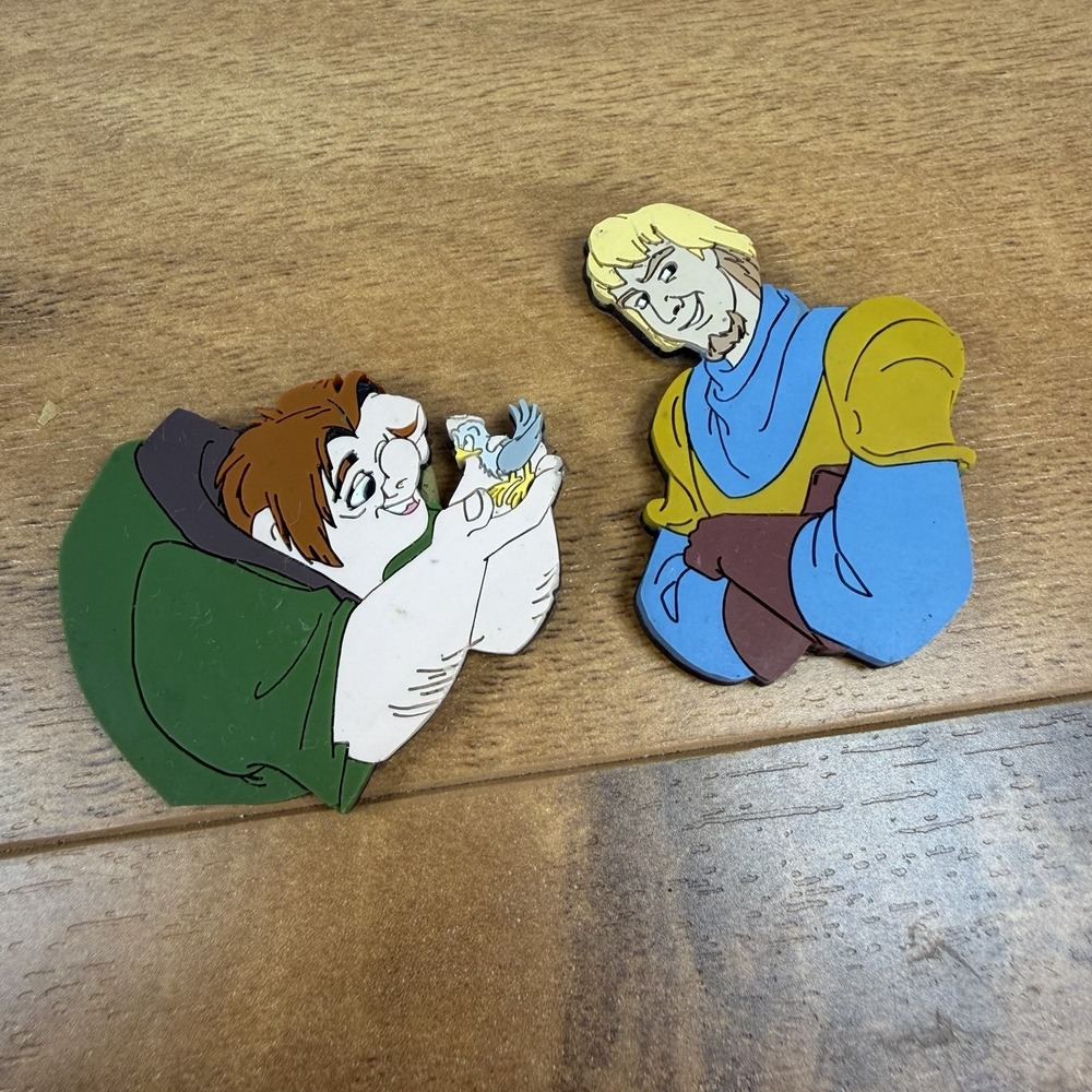 Disney Applause VTG 90s Phoebus Quasimodo Rubber Magnet Hunchback Of Notre Dame